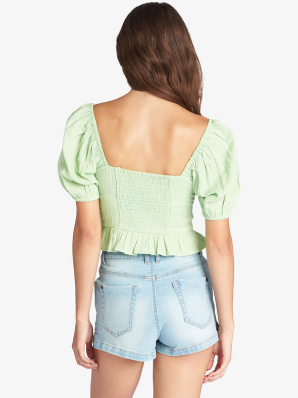 LIFE MIRAGE PUFF SLEEVE TOP - SPRUCETONE