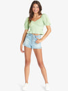 LIFE MIRAGE PUFF SLEEVE TOP - SPRUCETONE