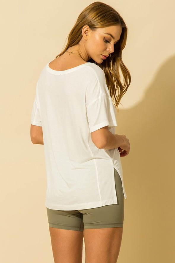 Scoop Neck Performance Top - Off White