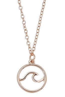 CIRCLE WAVE ROSE GOLD NECKLACE