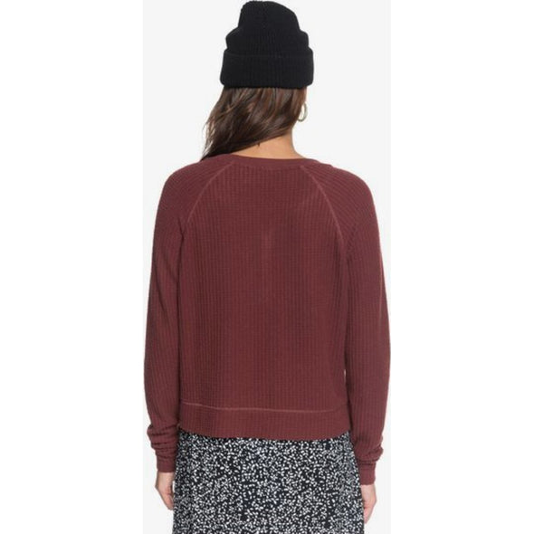 Take It Home Waffle Knit Half-Button Sweatshirt